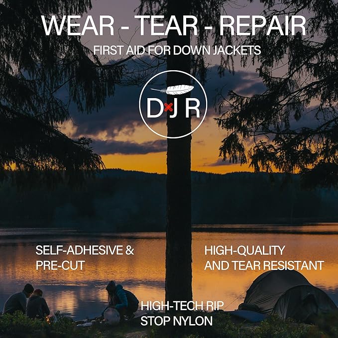 Self-Adhesive Waterproof Repair Patch Kit - 30-Second Fix for Down Jackets, Tents, Sleeping Bags, Backpacks, Outdoor and Camping Gear - Pre-Cut Nylon Ripstop Patches, Multiple Colors - Beige