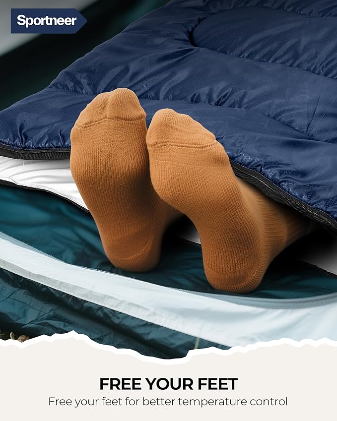 Sportneer Sleeping Bags for Adults, Warm & Cold Weather Sleeping Bag for Adults Kids Boys Girls - Lightweight Compact Camping Gear Equipment, Traveling, Backpacking, Hiking