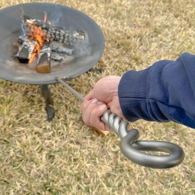 Fire Poker for Fire Pit Outdoor 40in Twisted Rope Design 316 Stainless Steels Fireplace Poker for Fire Pit, Handmade Fire Pit Poker for Firewood Log Coals Campfire Wood Stove, Outdoor and Indoor Use