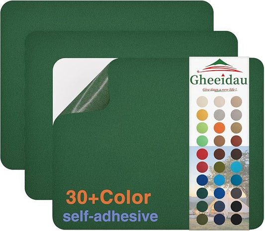 Canvas Repair Patch 9×11 Inch 3Pcs Waterproof Self-Adhesive Fabric Repair Patch for Tents,Boat Cover,Pop Up Canopy,Patio,Bags,Car Seats,Sofas,Furniture Cover(Bottle Green)