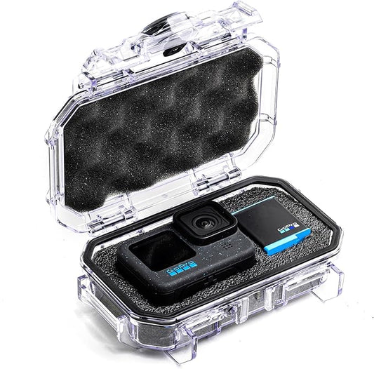 Evergreen ToughBox Tech Organizer – For Camera, Cables, Hard Drives, Compatible with GoPro etc. (Small, PROFoam, Clear)