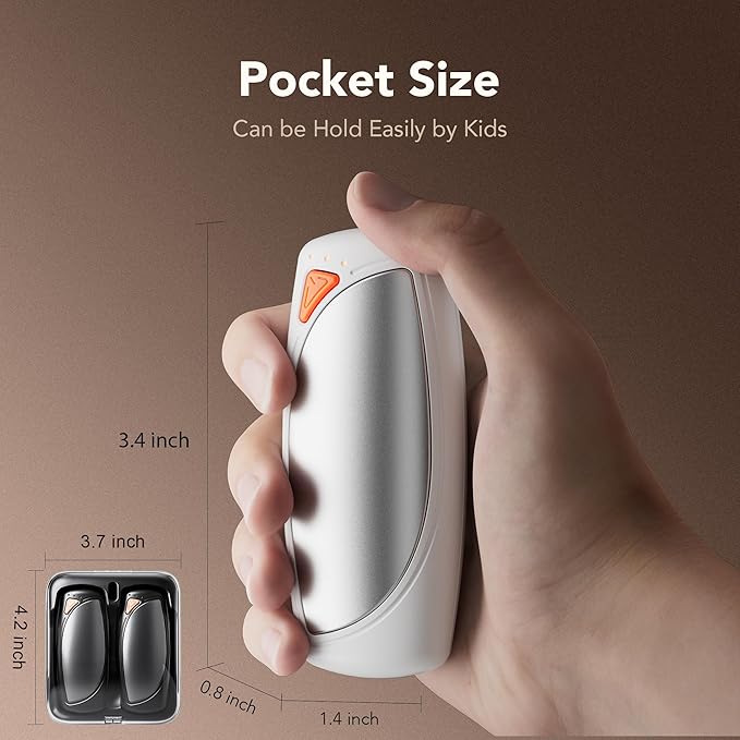 Hand Warmers Rechargeable 2 Packs, Double Sided Heating with AI Charging Case, 14000mAh Electric Hand Warmer Up to 36 Hours, Portable Heater Gifts for Christmas,Camping,Hunting