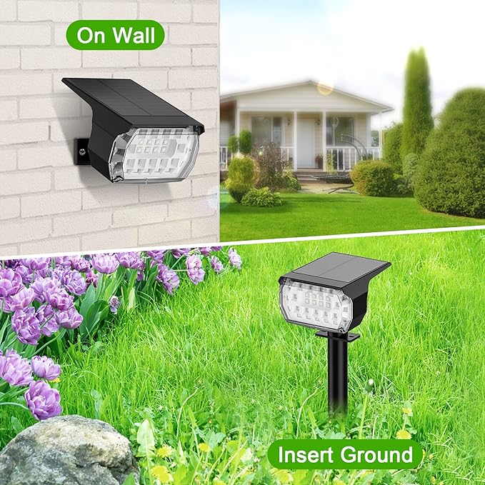LANSOW Solar Spot Lights Outdoor Color Changing, [7 Modes/8 Pack] Christmas Landscape Spotlights, Solar Lights Outdoor Waterproof, Solar Powered Flood Lights for Outside Yard Garden Pathway