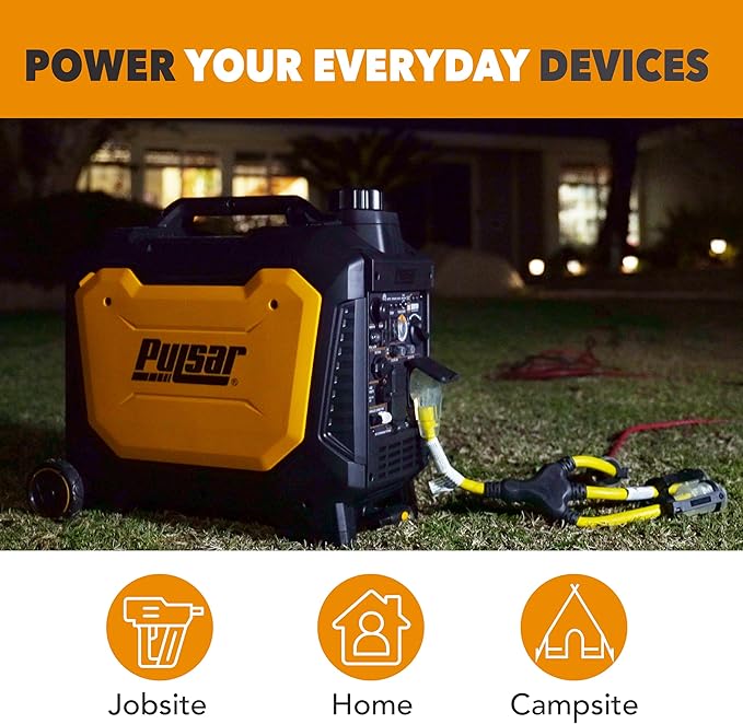 Pulsar 4000 Watt Portable Inverter Generator, Dual Fuel Gasoline & Propane, Remote Electric Start, CO Sensor, Parallel Capable, Super Quiet, Use for RV, Camping, Outdoor & Home, NE40BiSRCO