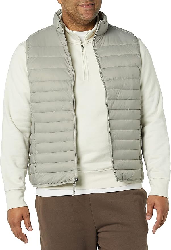 Amazon Essentials Mens Lightweight Water-Resistant Packable Puffer Vest