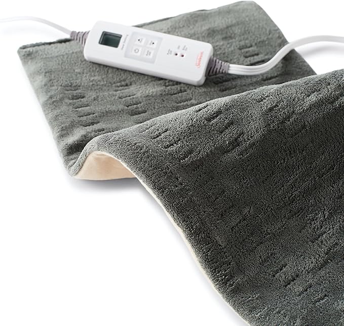 Sunbeam XL Heating Pad for Back Neck and Shoulder Pain Relief Auto Shut Off 6 Heat Settings Extra Large 12 x 24 Green Ideal for Muscle Aches and Arthritis Pain