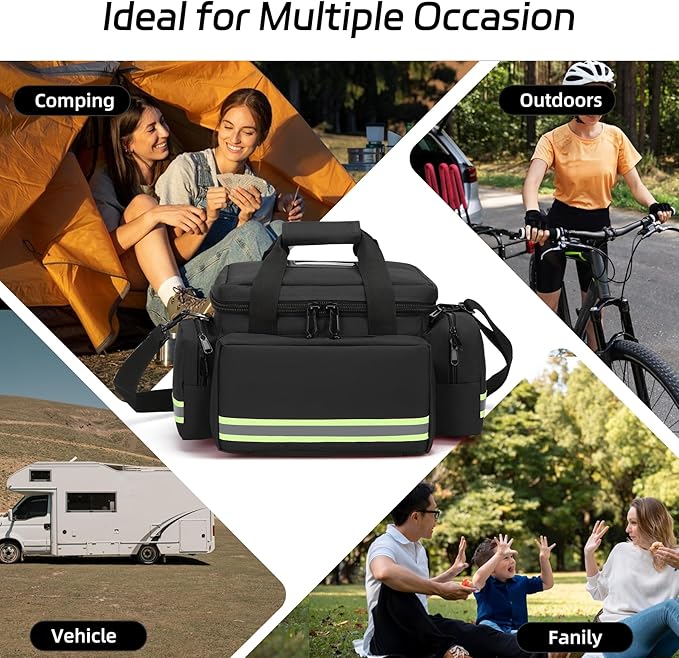 Medical Bags Empty First Aid Bag,First Responder Bag,First Aid Kits Organizer with Detachable Dividers,Emergency Bag for Nurses,Home Health Care, EMT