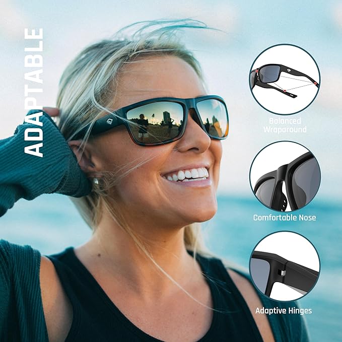 TOREGE Polarized Sports Sunglasses for Men and Women Cycling Running Golf Fishing Sunglasses TR26