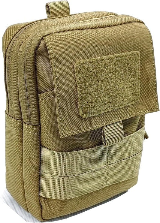Tactical Belt Pouch Molle Phone Slim Utility Waist Bag EDC Organizer with Cellphone Holster 3 Colors (Black,Brown,Green)