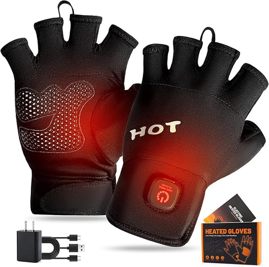 Heated Gloves for Men Women- Rechargeable Touchscreen Cold Winter Work Arthritis Pain Relief Hand Warmers Hot Compress Reusable, Heated Gloves for Cold Winter Arthritis Hands Skiing Hunting