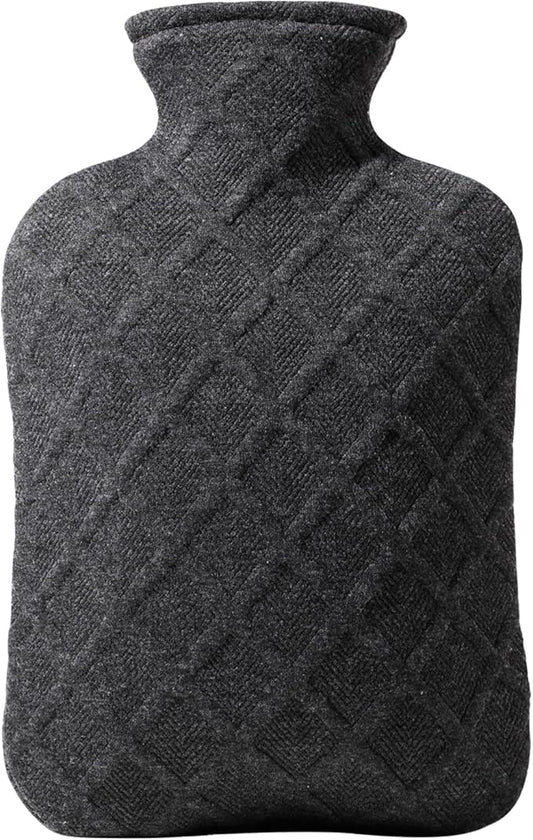 FORICOM Hot Water Bottle, 2L, 6-Hour Heat Retention, PVC Heating Pad, Easy to Use, Hot Bag for Cramps, Joint Pain, Rheumatism, Cooling Relief, Pain Relief for Women (Black)