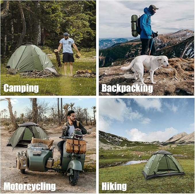 Backpacking Tent for Camping 1-5 Person Hiking Ultralight Tent for Waterproof Windproof Outdoor Two Doors Tents Easy Quick Setup Lightweight Instant Tents