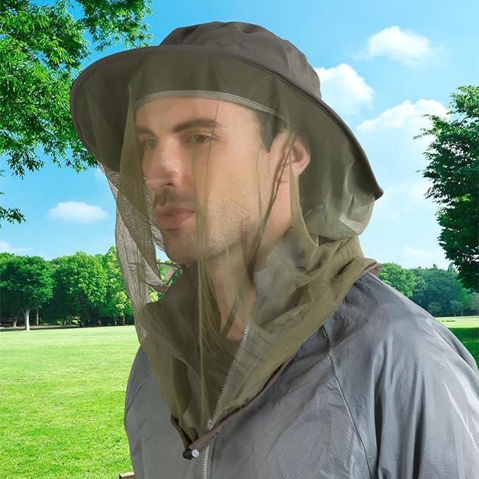 Connectyle Men's Mosquito Net Hat for Fishing Gardening Beekeeping Hiking Boonie Hat Outdoor UPF 50+ UV Sun Protection Hat