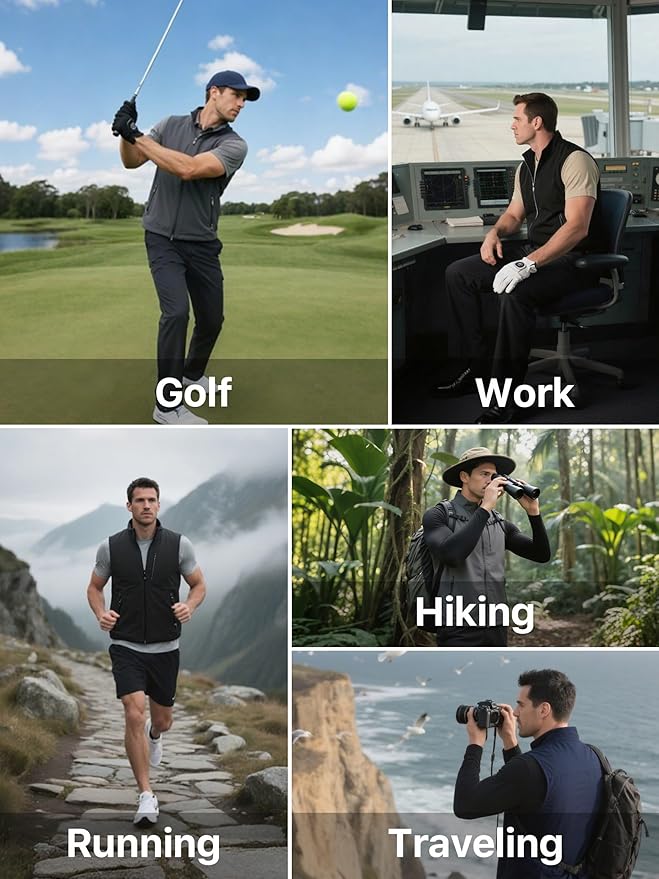 FREE SOLDIER Men's Lightweight Golf Vest Outerwear Windproof Sleeveless Softshell Jacket Running Vest