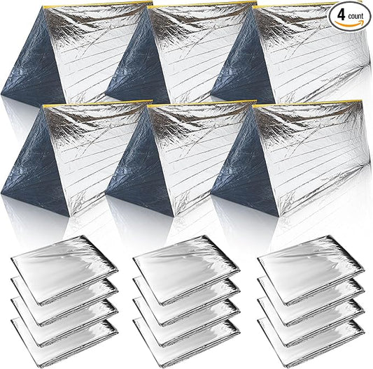 Woanger 4/10/20 Pcs Emergency Thermal Tent Survival Shelter Ten 8 ft x 3 ft Emergency Homeless 2 Person Tube Lightweight Camping Tents Shelters for Hiking Backpacking Camping Outdoor
