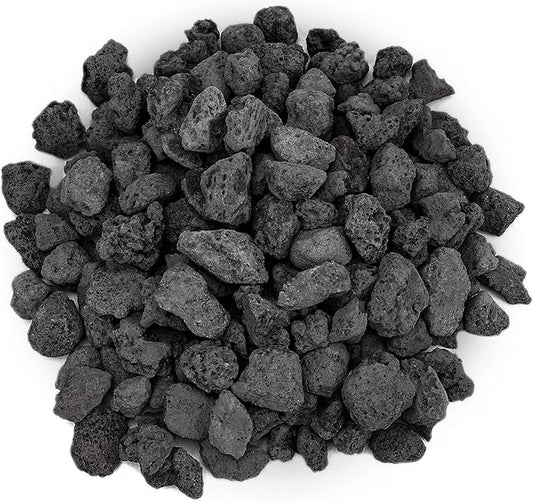 Mr. Fireglass Natural Lava Rock, 0.4"- 0.8" Small Volcanic Lava Rock for Indoor & Outdoor Fire Pits, Fireplaces, Fire Bowls & Fire Table, Decorative Garden Landscaping, Potted Plants -10 Pounds, Black