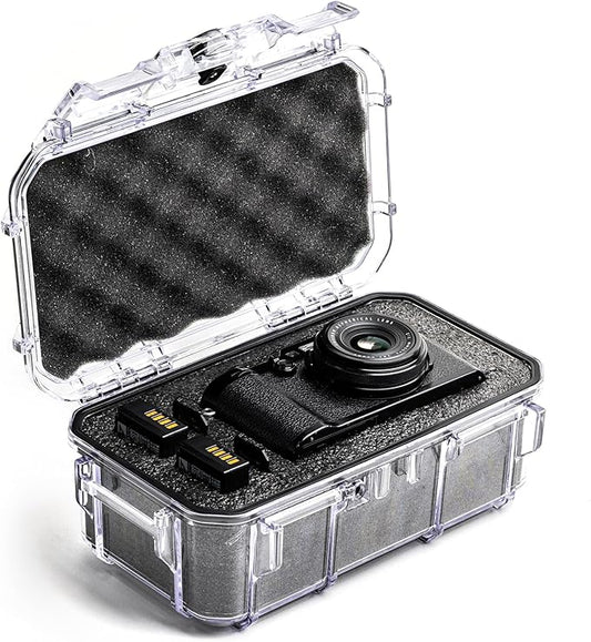 Evergreen ToughBox Tech Organizer – For Camera, Cables, Hard Drives, Compatible with GoPro etc. (Large, PROFoam, Clear)