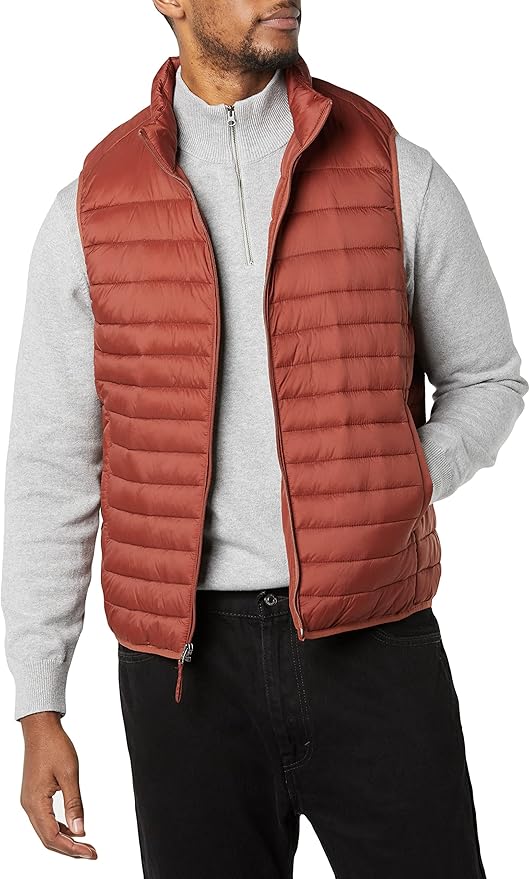 Amazon Essentials Mens Lightweight Water-Resistant Packable Puffer Vest