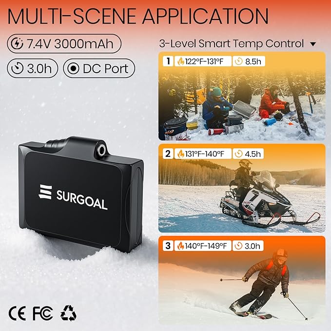 Heated Gloves for Men, 7.4V Heated Mittens for Women Rechargeable, PU Waterproof & Touchscreen Ideal for Winter, Hunting, Motorcycle, Skiing, Snowboarding, Fishing, Camping, Work