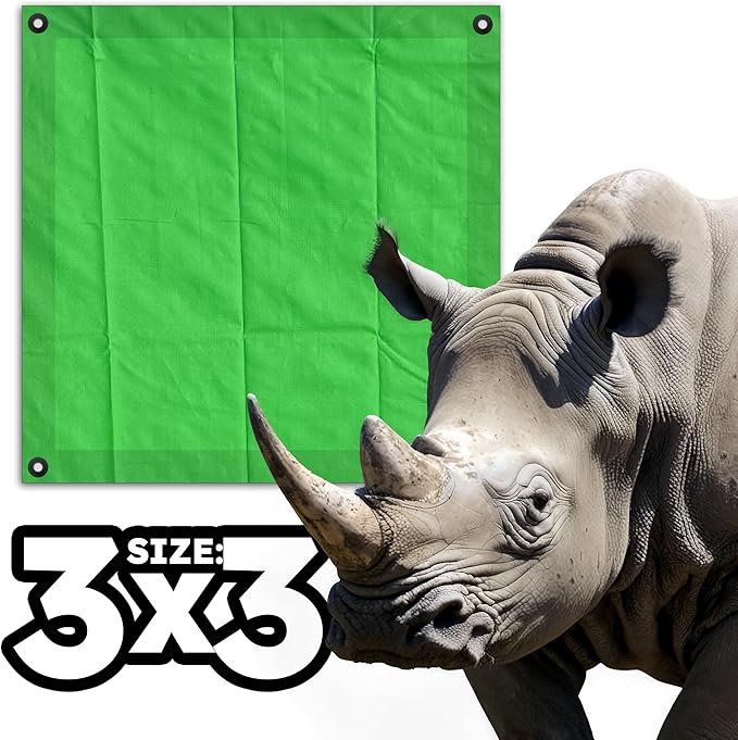 RENEGADE Industrial Tarp 3x3 ft Green – 6X Stronger, Waterproof, UV-Resistant, PFAS-Free – Heavy Duty Tarpaulin Cover for Camping, Construction, Gardening, Car & Equipment Protection