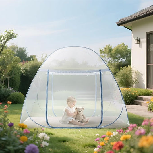 Pop-Up Mosquito Net Tent for Bed, Portable Folding Design Outdoor Camping Bed Tent with Net Bottom for Baby Adults, Easy to Install and Wash for Twin Size Bed 75 x 59 x 39 inch