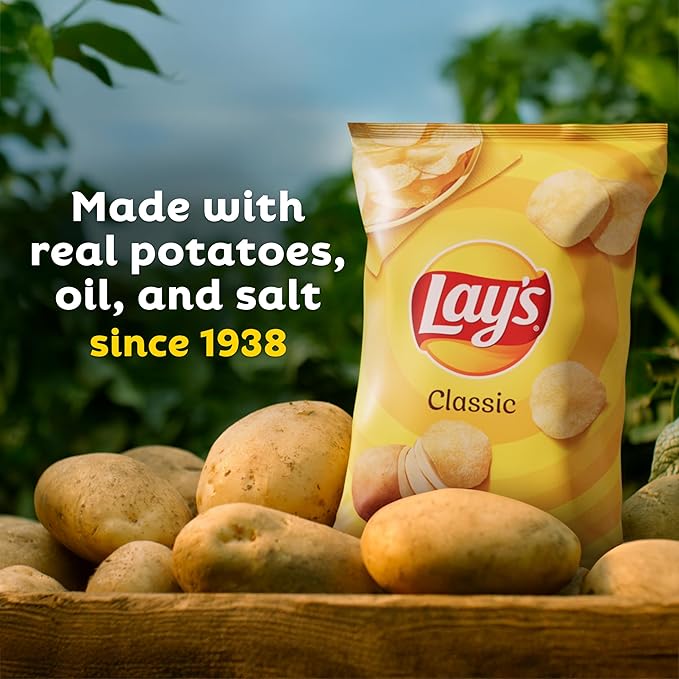 Lay's Salt & Vinegar Flavored Potato Chips, (40 Count)