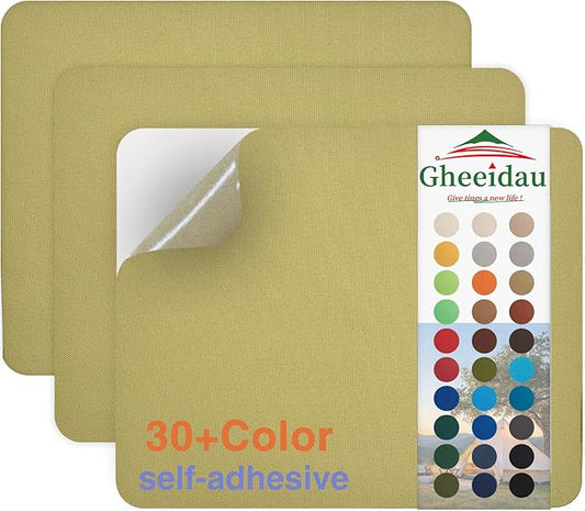 Canvas Repair Patch 9×11 Inch 3Pcs Waterproof Self-Adhesive Fabric Repair Patch for Tents,Boat Cover,Pop Up Canopy,Patio,Bags,Car Seats,Sofas,Furniture Cover(Khaki)