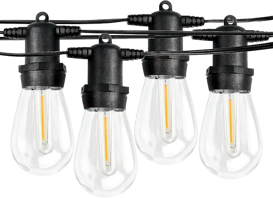 27Ft Led Outdoor String Lights,Patio Lights, S14 Edison Shatterproof Bulbs,for Patio Backyard Cafe Porch Garden Bistro Party Wedding Decoration (2 Pack)