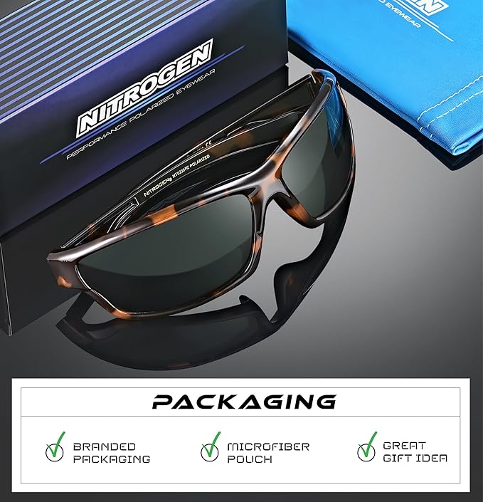Nitrogen Polarized Wrap Around Sport Sunglasses for Men Women UV400 Driving Fishing Running Sun Glasses