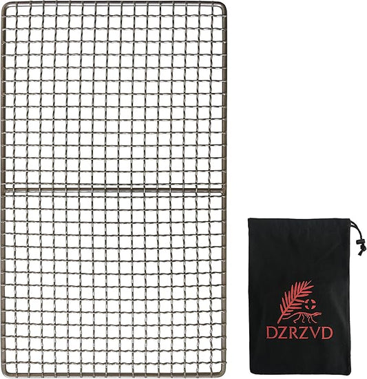 Mini Size Titanium Grill Grate for Backpacking Hiking Outdoor Camping Beach BBQ (Camping Fire Rated) - 7.48"X12.6"