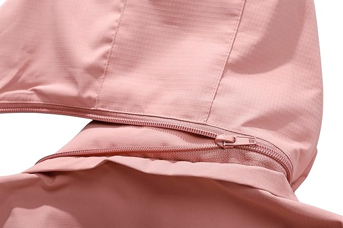 Women's Waterproof Raincoat Lightweight Rain Jacket Detachable Hood Travel Outdoor