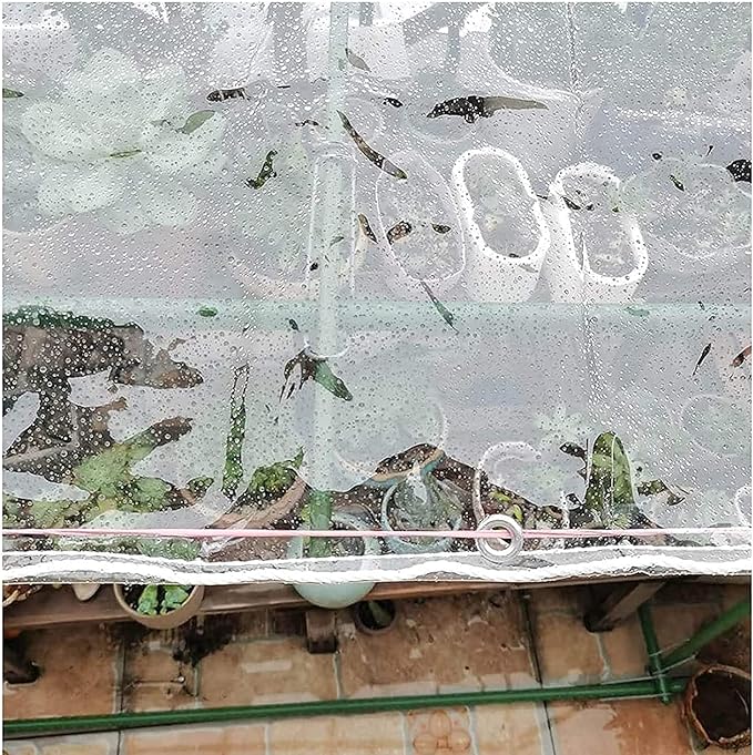 Canopies Tarps Clear PVC Waterproof Cloth Tear Resistance Waterproof 0.35mm Vinyl Transparent Awning Canopy Patio Enclosure,Anti-Aging Insulation Soft Glass Tarpaulin (5' x 7')