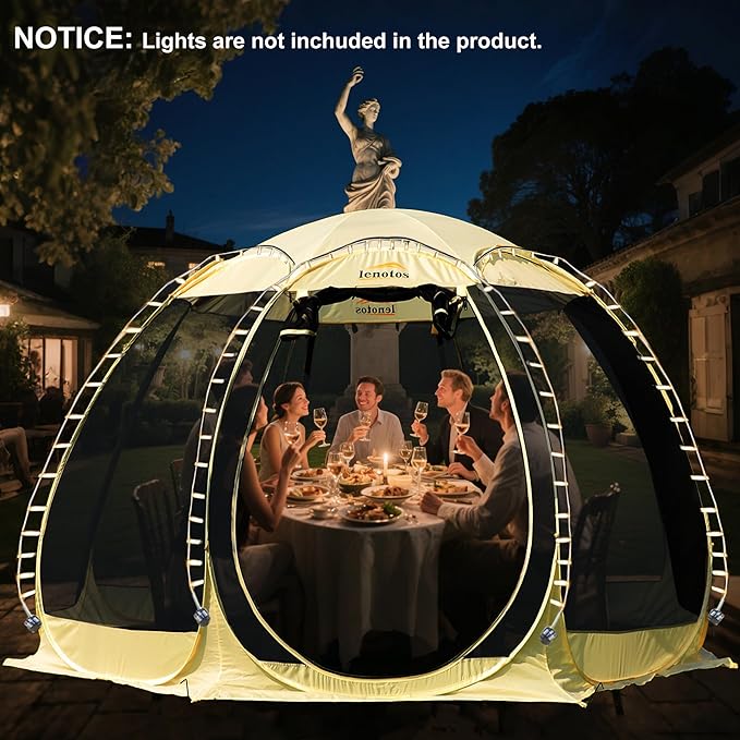Pop Up Screen House, 12.5'x12.5' Outdoor Screen Tent for Camping, Screened Gazebo with Mosquito Netting, Carry Bag