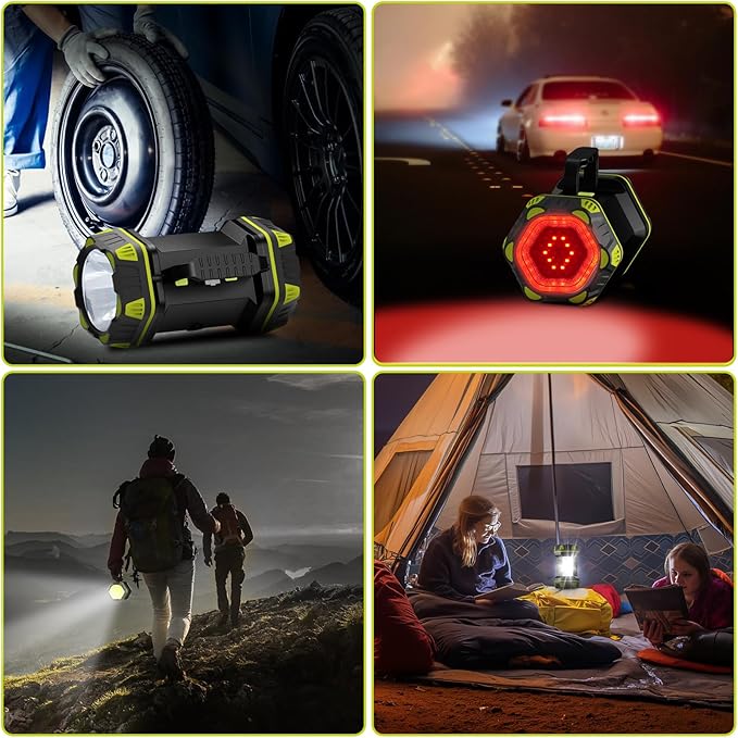 AlpsWolf 2 Pack Camping Lantern Rechargeable, LED Camping Flashlight, 4800 Capacity, 8 Modes Portable Camping Light for Emergency, Hurricane,Hiking, Power Outages, Camping Essentials