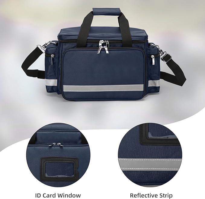 Medical Bag Empty First Aid Bag Home Health with Detachable Divider Medical Supplies Bag Emergency Responder Trauma Bag for Nursing Student,Therapist,Doctors