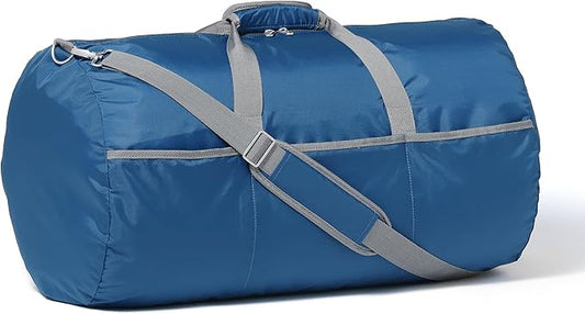Amazon Essentials 32.4" Extra Large Foldable Nylon Duffel Bag for Travel/Storage with Zippered Pockets, 9254 Cubic Inch (150L), 50-LBS Capacity, Navy Blue (Previously Amazon Basics)
