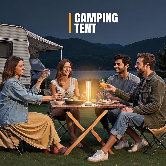 Cordless Indoor Outdoor Table Lamp Rechargeable,Waterproof IP54 with 3-Mode Touch Dim Warm Light Ambient,Portable Battery Powered Lamp for Bedside Reading,Patio Grill,Gazebo Party,Camping Tent