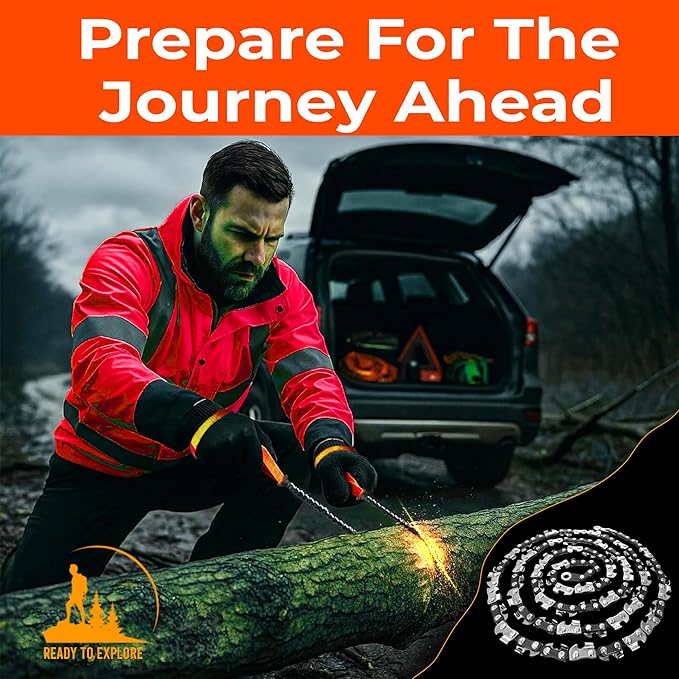 55 Inch High Limb Rope Saw with Dual-Sided 70 Teeth Chain – Manual Hand Saw for Tree Branch Cutting – Fast, Portable & Durable Outdoor Tree Trimming Tool Kit