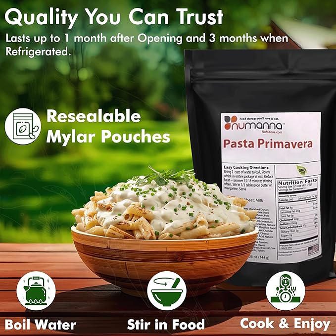 Numanna Organic Family Pack Bucket 972 Servings | USDA Organic, CCOF Certified | 6-Months Meal Kit | Ready-to-Eat Survival Meals | 25-Year Shelf Life | USA Made | Ideal for Daily Use & Emergency Prep