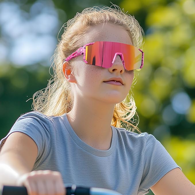 RIVBOS Youth Baseball Sunglasses for Kids(Boys&Girls) Polarized UV Protection Cycling Glasses RYS008