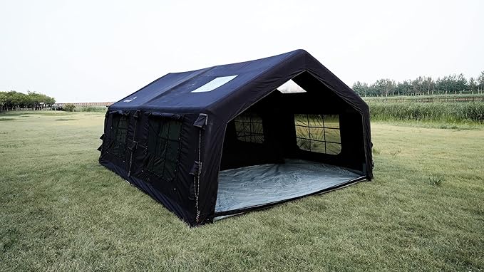 Coody | Rbm Outdoors Koala/Hub/Octopus Inflatable Tents for Camping with Stove Jack, 2/8/10 Person Luxury Canvas Blow Up Tent, 2 Room, Easy Setup Casa de Campaña, Large Inflatable House with Pump
