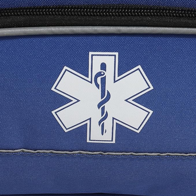 Empty Medicine Bag for Travelling Red First Aid Bag On Call Trauma Bag EMT First Responder Carrier Bag Medical Supplies Kit Emergency Bag for School(Bag only)