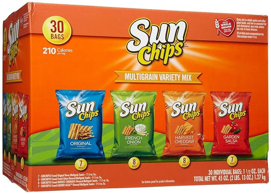 Sun Chips Multigrain Variety Mix, Chips Bags, 30-count, 45-Ounce