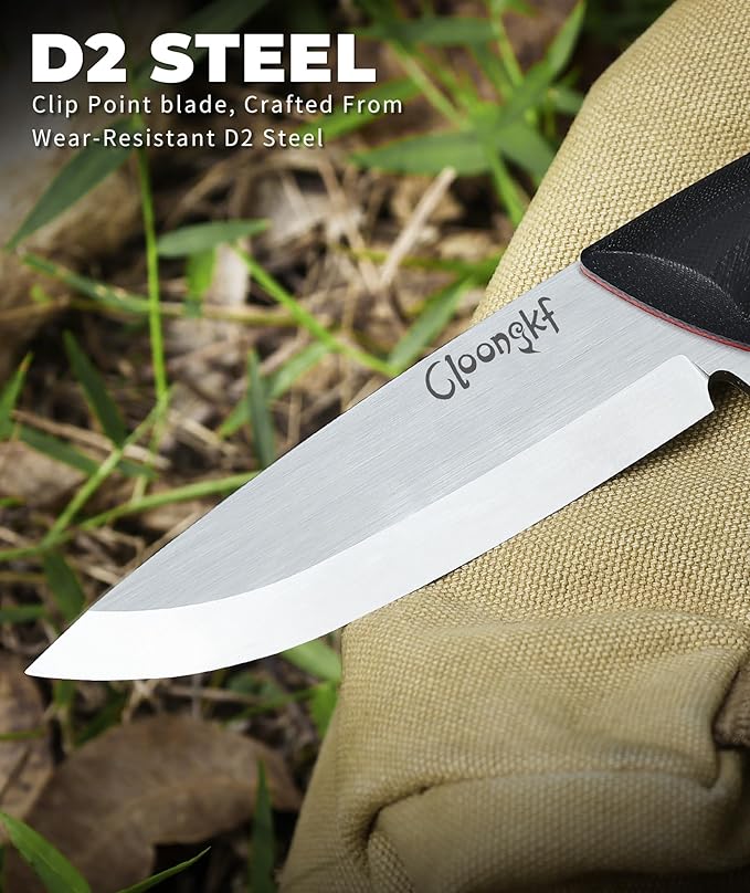 4.3-inch Fixed Blade Knife with Sheath，D2 stainless steel blade, double colour G10 handle,Outdoor Camping knives