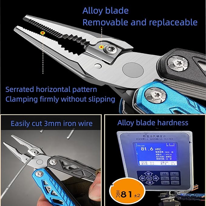 Upgraded Adjustable Wrench Multitool Hammer, 18 in 1 Pocket Multi Tool Pliers, All-in-One Survival Camping Multi Tool Apply to Survival, Camping and Everyday Use