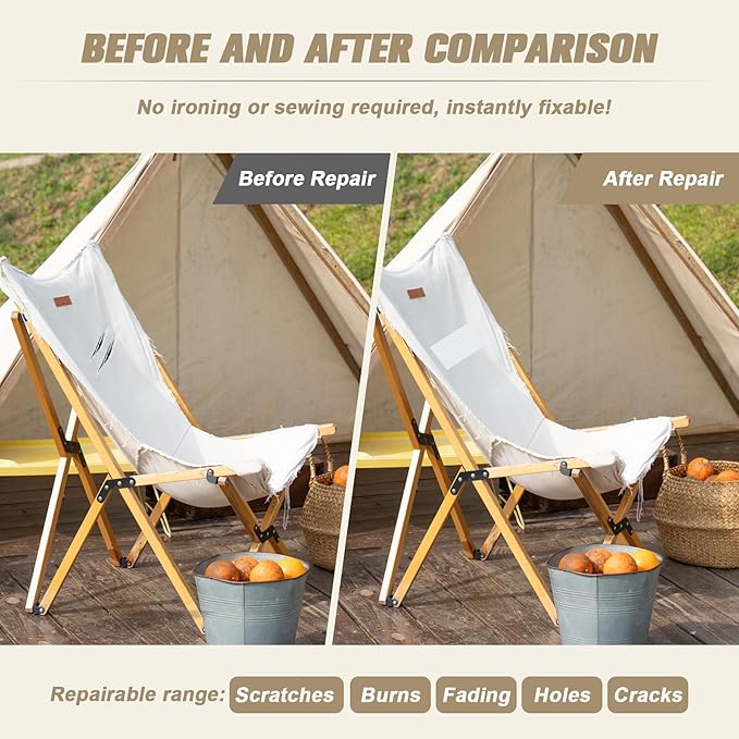 2 Pieces 9 x 11 inch Canvas Repair Patches Canvas Fabric Patch Self-Adhesive Canvas Repair Tape Waterproof Outdoor Gear Repair Patch Kit for Boat Cover Awning Sofa Chair Couch Tent Bag (Dark Brown)
