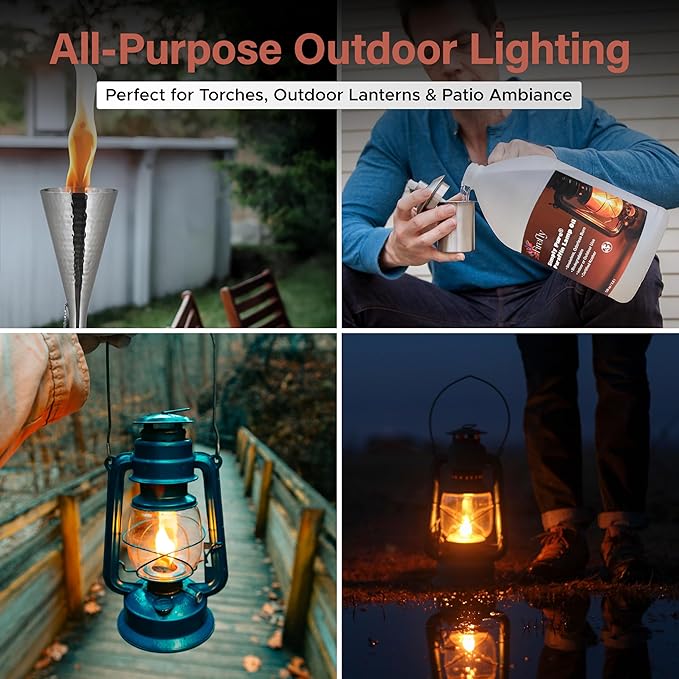 Firefly Kosher Odorless Paraffin Lamp Oil - Smokeless, Virtually Odorless, Long-Lasting- 1 Gallon