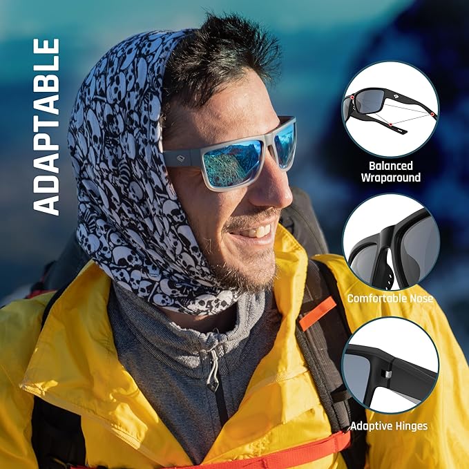 TOREGE Polarized Sports Sunglasses for Men and Women Cycling Running Golf Fishing Sunglasses TR26