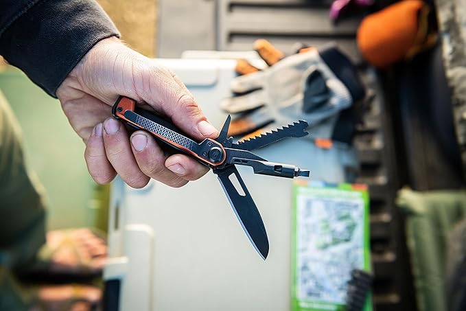 Gerber Gear Armbar Trade 8-in-1 Pocket Knife EDC Multitool with Blade, Pry Bar, and Hammer for Camping, Burnt Orange
