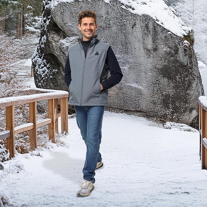 Heated Vest for Men with Battery Pack Included, Water & Wind Resistance Softshell Electric Vest for Hunting Hiking